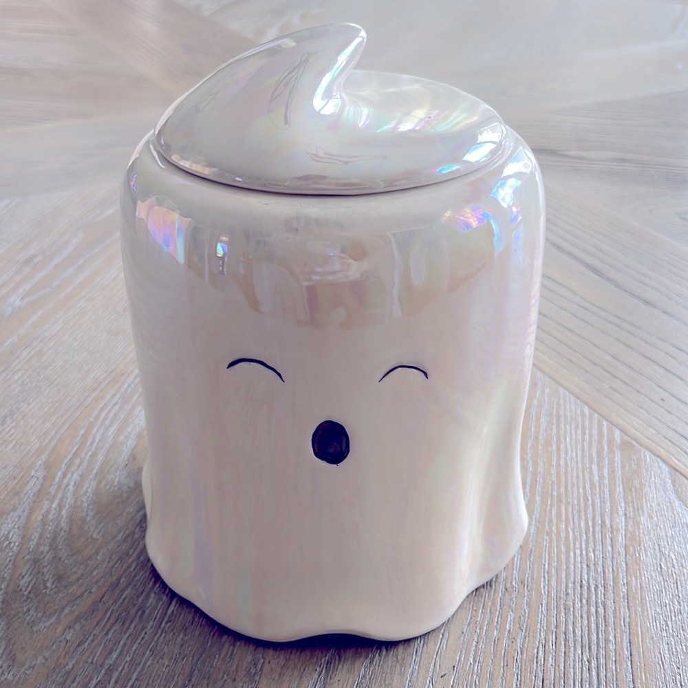 Iridescent 10 Strawberry Street Ghost Jar Container